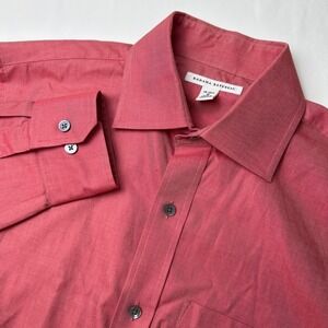 Banana Republic Mens Coral Button Down Shirt Long Sleeve Size S 14-14 1/2 Preppy